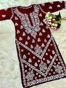 Buta embroidered Ghaspatti Kurta and plazzo - Chikankari official