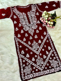 Buta embroidered Ghaspatti Kurta and plazzo - Chikankari official