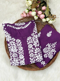 Buta embroidered Ghaspatti Kurta and plazzo - Chikankari official