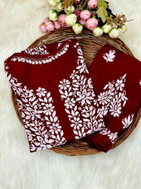 Buta embroidered Ghaspatti Kurta and plazzo - Chikankari official