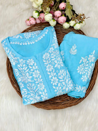 Buta embroidered Ghaspatti Kurta and plazzo - Chikankari official