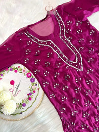 Buti Jaal Mirror Work 4pc Set - Chikankari official