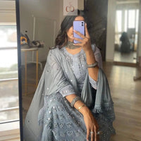 Buti Jaal Mirror Work 4pc Set - Chikankari official