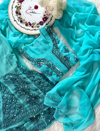Buti Jaal Mirror Work 4pc Set - Chikankari official