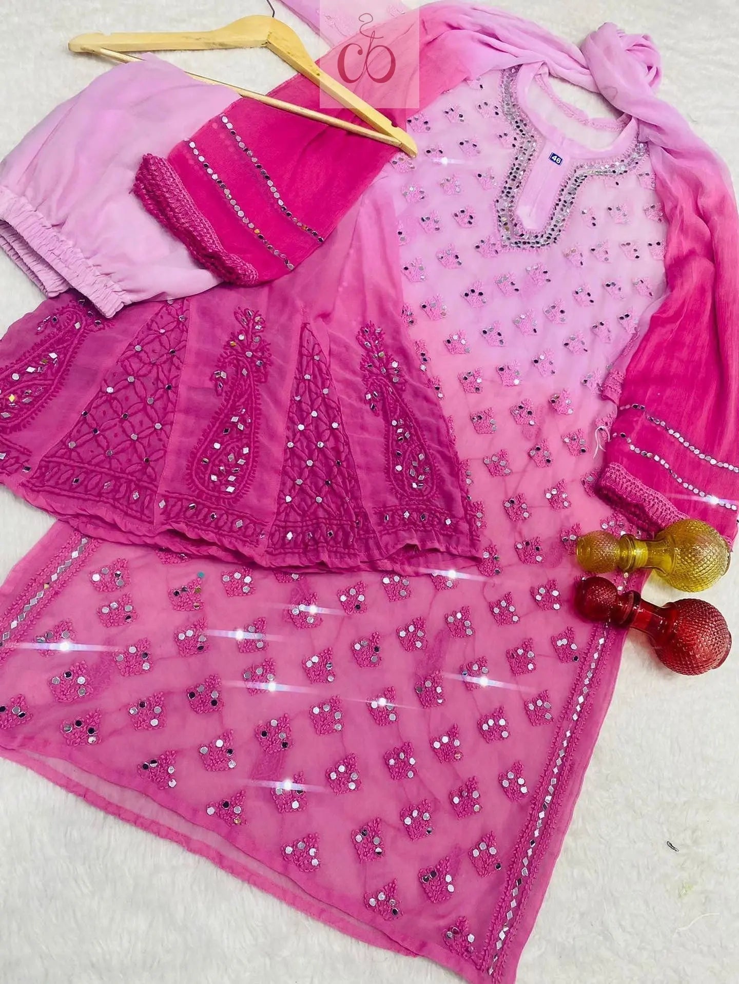 Buti Jaal ombre 4pc Mirror Set Extra Shades - Chikankari official