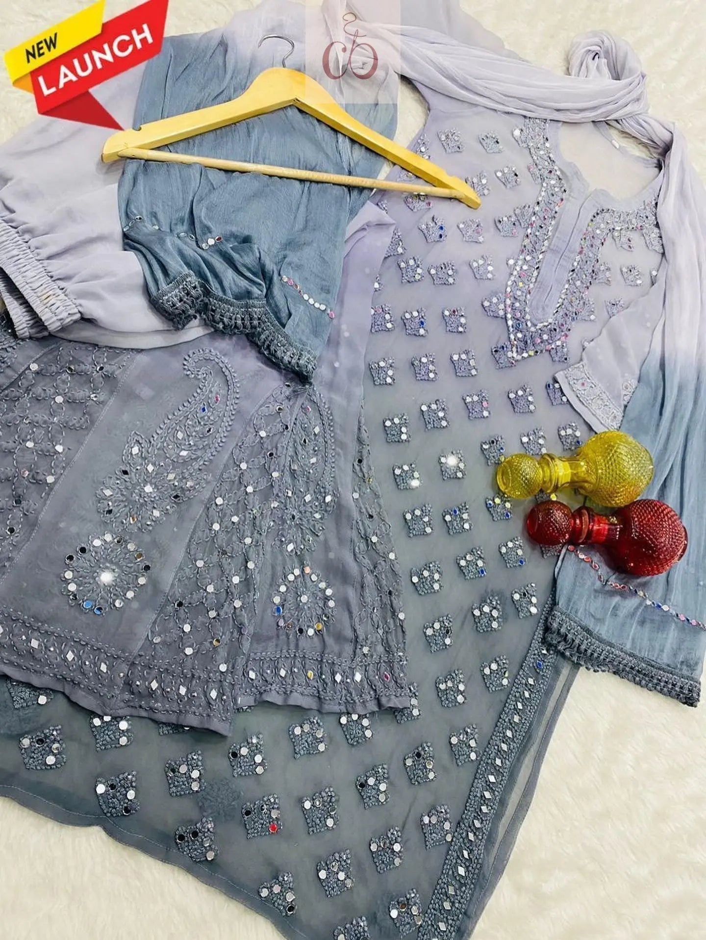 Buti Jaal ombre 4pc Mirror Set Extra Shades - Chikankari official