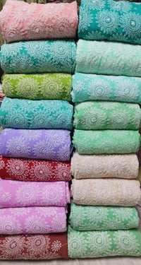 Buti Jalla palla georgette Saree with Blouse - Chikankari official