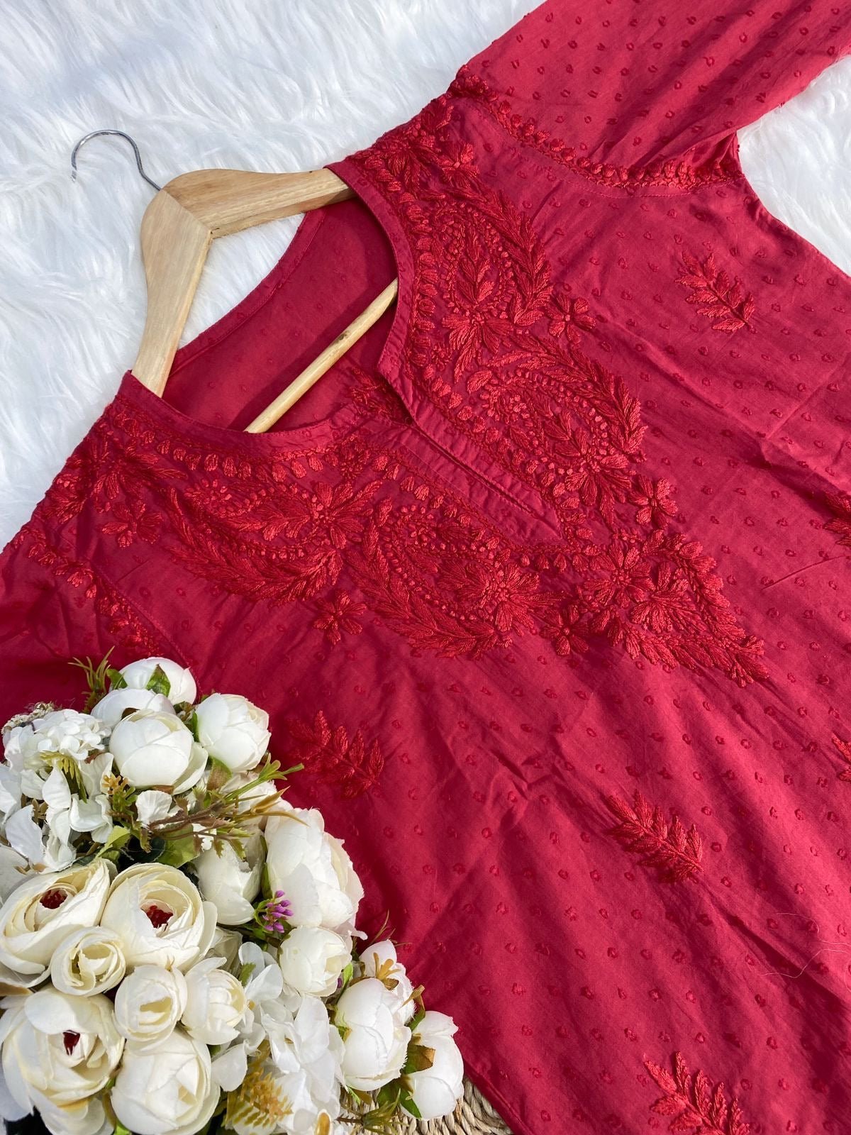 Butter Soft Dobby Cotton Short Tops - Chikankari official