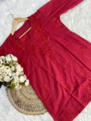 Butter Soft Dobby Cotton Short Tops - Chikankari official