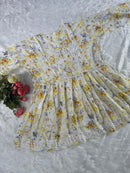 Butter soft mul mul floral printed short gown - Chikankari official