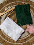 Butter Soft Silver Muqaish kurta - Chikankari official