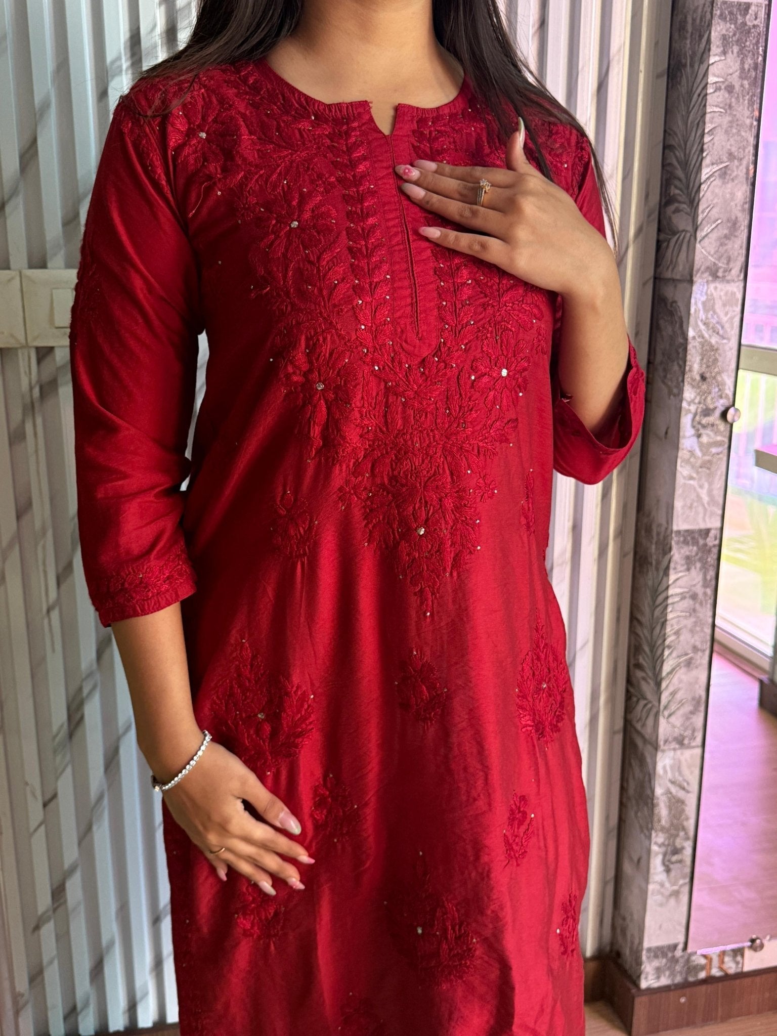 Butter Soft Silver Muqaish kurta