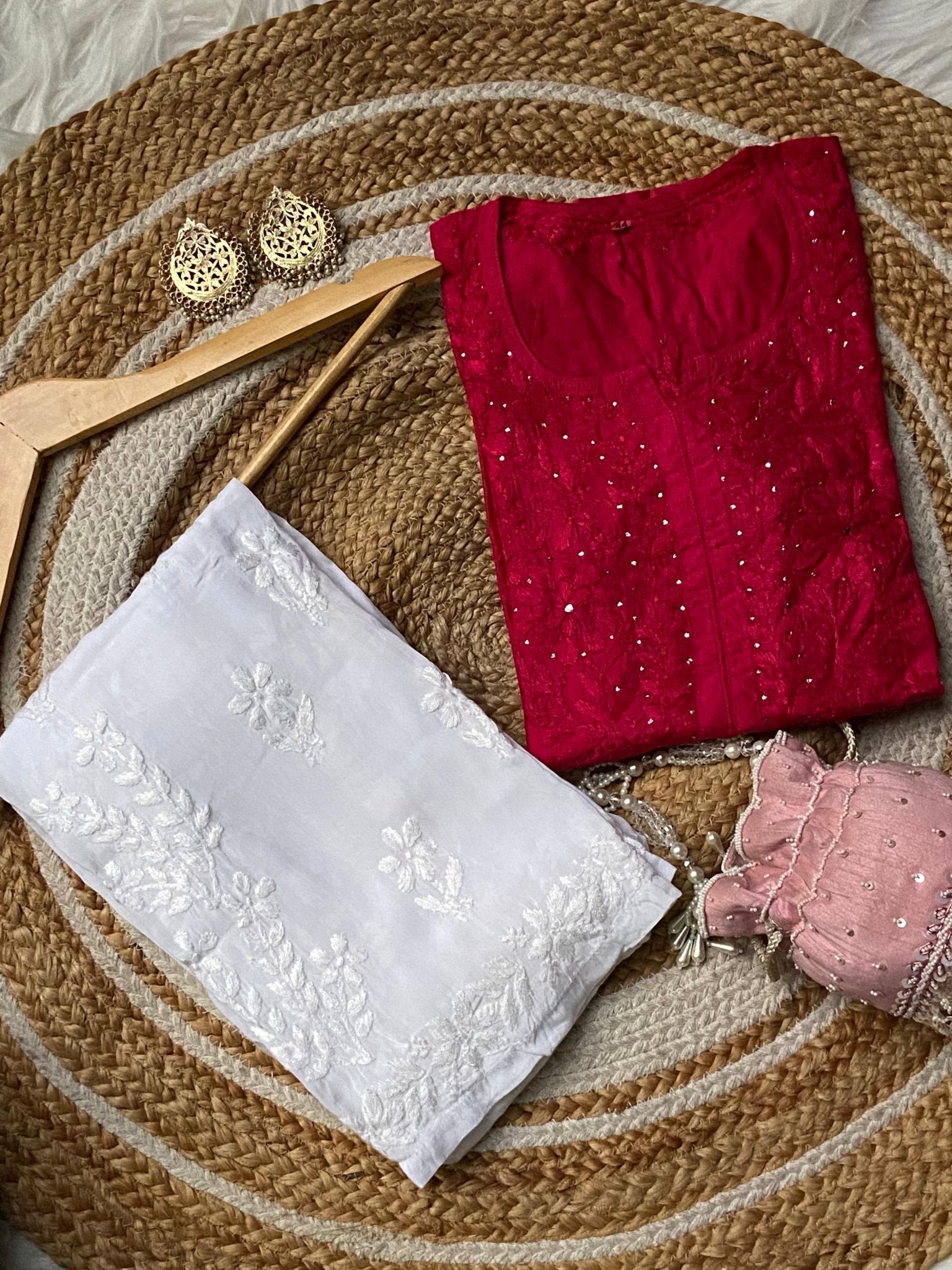 Butter Soft Silver Muqaish kurta - Chikankari official