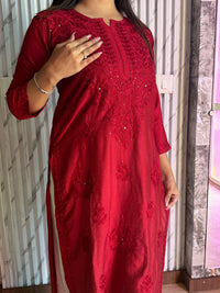 Butter Soft Silver Muqaish kurta - Chikankari official