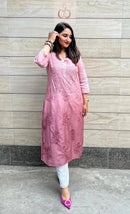 ButterSoft Chanderi HandCrafted Kurtis - Chikankari official