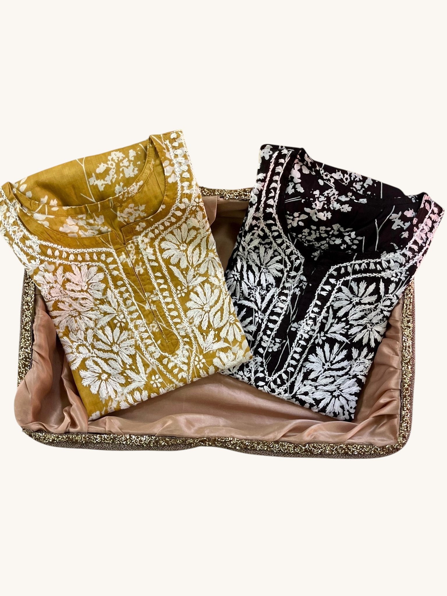 Buy 1 Get 1 Free Zainab Lightweight Mul Chikankari floral print kurtis - Chikankari official