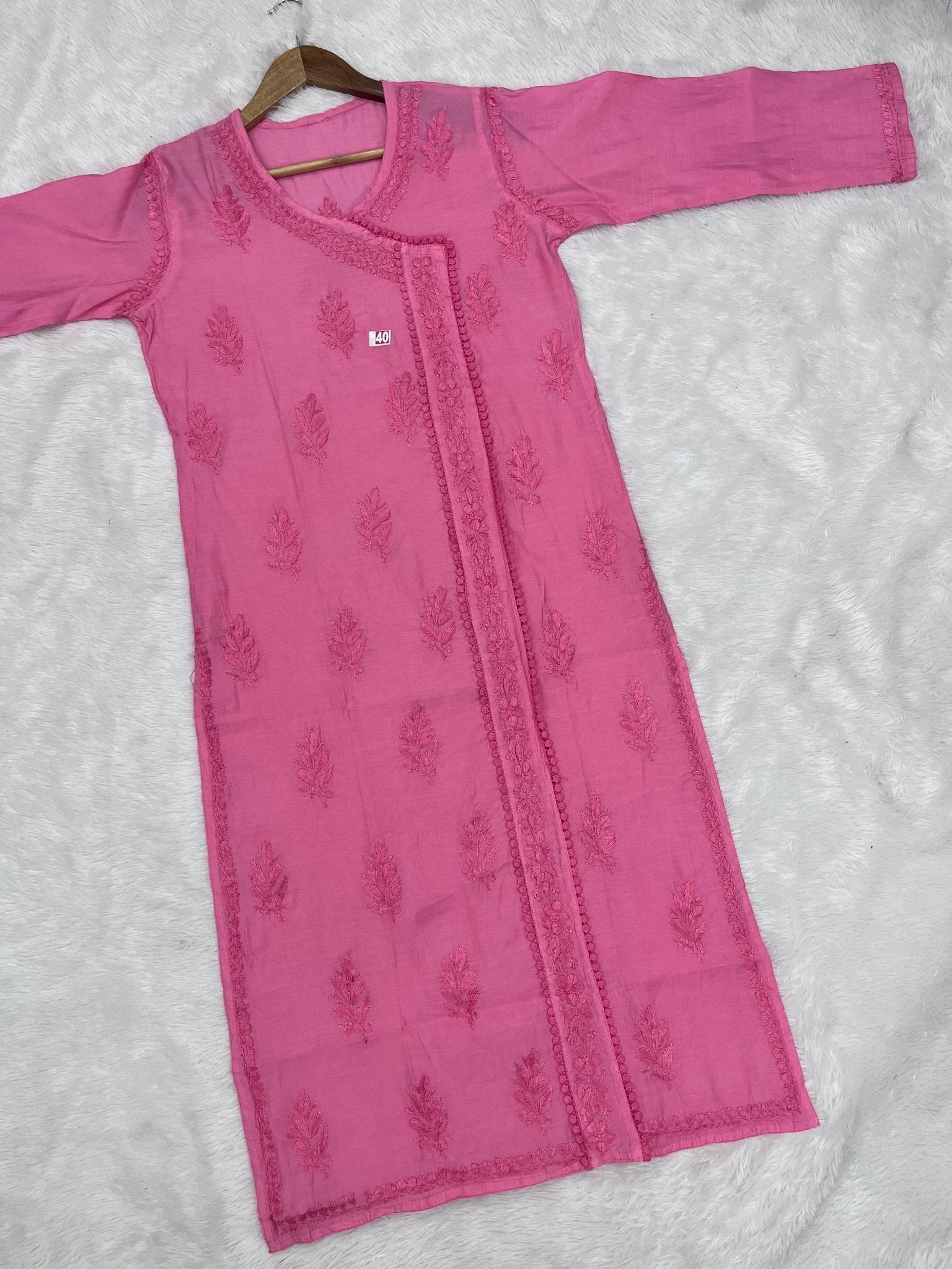 Chanderi Angrakha Style - Chikankari official