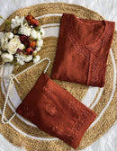 Chanderi Angrakha Style With Lace Pattern - Chikankari official