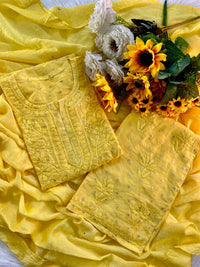 Chanderi Booti bindi with Muqaish - Chikankari official