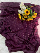Chanderi Booti bindi with Muqaish - Chikankari official