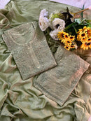 Chanderi Booti bindi with Muqaish - Chikankari official