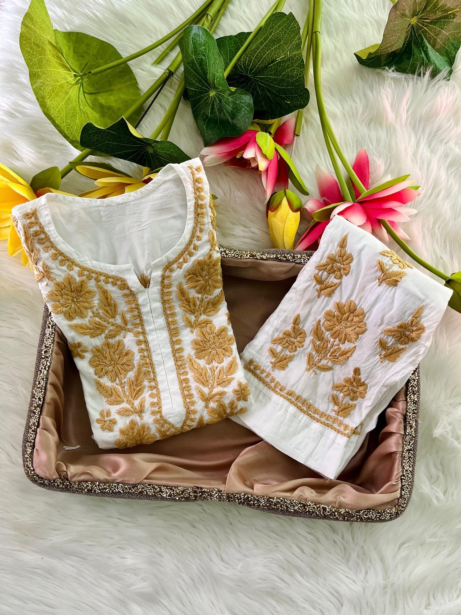 Chanderi Charm Combo - Chikankari official