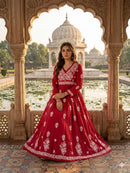 Chanderi Dyeable Fine work Gown - Chikankari official