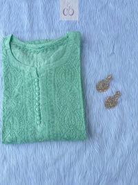 Chanderi Dyeable Kurtis in pastle shades - Chikankari official