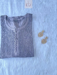 Chanderi Dyeable Kurtis in pastle shades - Chikankari official