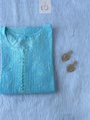 Chanderi Dyeable Kurtis in pastle shades - Chikankari official