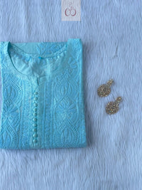 Chanderi Dyeable Kurtis in pastle shades - Chikankari official