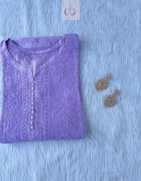 Chanderi Dyeable Kurtis in pastle shades - Chikankari official