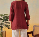 Chanderi Dyed Short Tops - Chikankari official