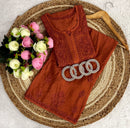 Chanderi Gala Chadi Cross Set - Chikankari official