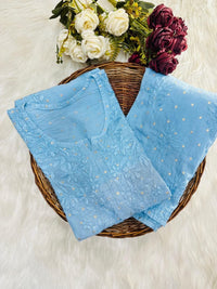 Chanderi Golden Dots Set - Chikankari official