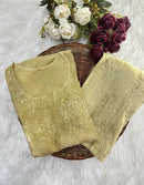 Chanderi Golden Dots Set - Chikankari official