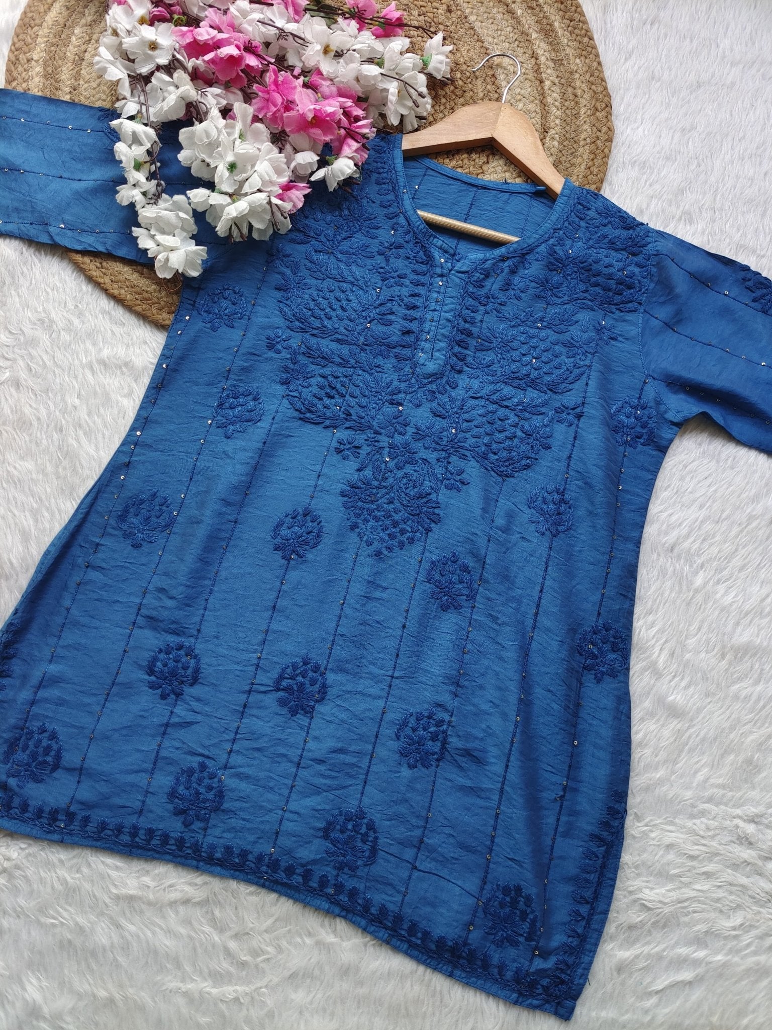 Chanderi Handwork Short top