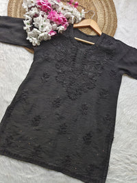Chanderi Handwork Short top - Chikankari official