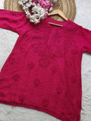 Chanderi Handwork Short top - Chikankari official