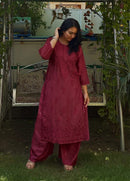 Chanderi Heavy work Ombre Rangrez 3pc Set - Chikankari official