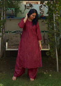 Chanderi Heavy work Ombre Rangrez 3pc Set - Chikankari official