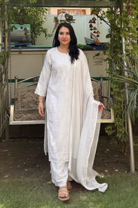 Chanderi Heavy work Ombre Rangrez 3pc Set - Chikankari official