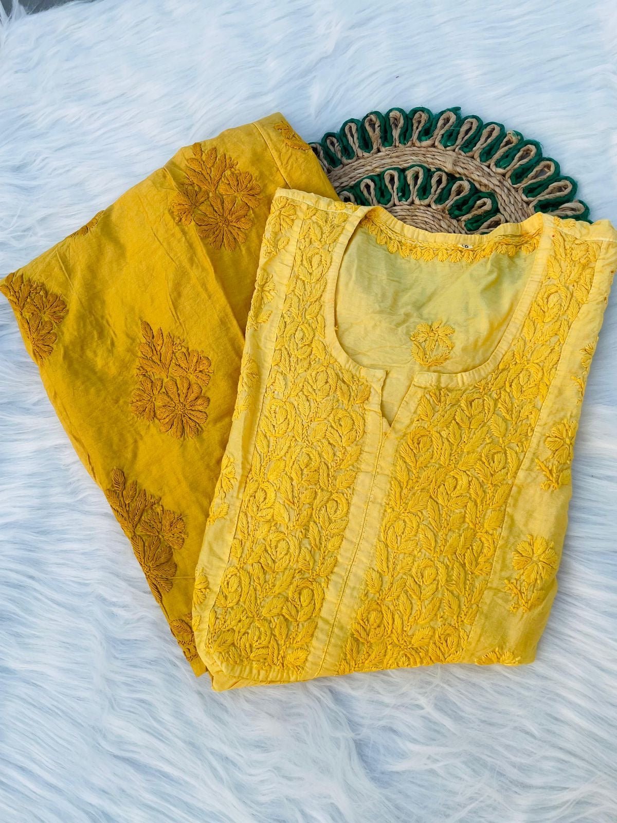 Chanderi Nyra ombre Frock Anchor Thread - Chikankari official
