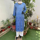 Chanderi Ombre Straight Kurta - Chikankari official