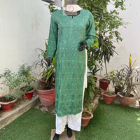 Chanderi Ombre Straight Kurta - Chikankari official