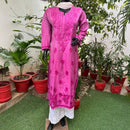 Chanderi Ombre Straight kurtis - Chikankari official