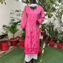 Chanderi Ombre Straight kurtis - Chikankari official