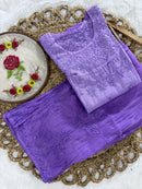 Chanderi Plazzo Combo in pastle shades - Chikankari official