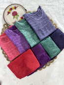Chanderi Plazzo Combo in pastle shades - Chikankari official