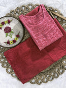 Chanderi Plazzo Combo in pastle shades - Chikankari official
